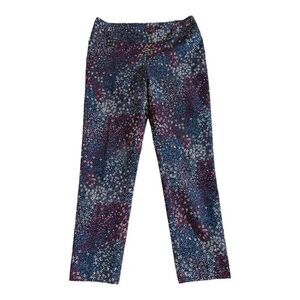 LISETTE L Women’s Pull On Printed Skinny Cropped Pants Blue/Red/White Size 6